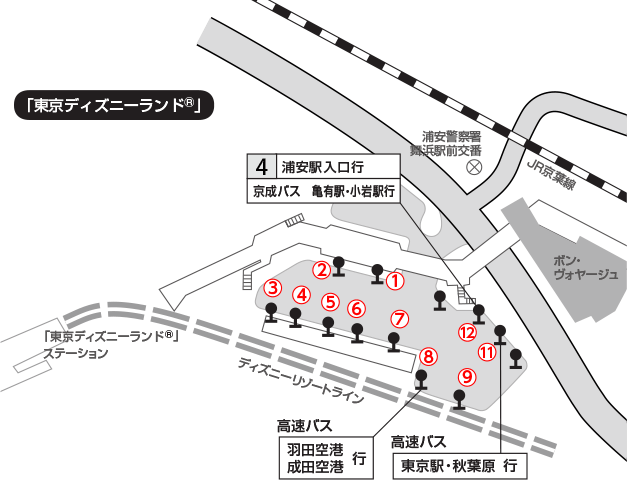 秋葉原 東京駅 東京ディズニーリゾート 新浦安線 高速バス 東京ベイシティ交通