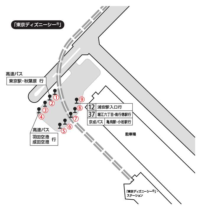 東京ディズニーリゾート 新浦安地区線 高速バス 東京ベイシティ交通